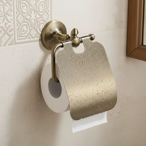 Support papier toilette PaulGurkes Nostalgie en bronze et laiton rétro