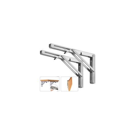 Équerre Pliante 400 mm,Supports d’Étagère Pliables Acier Inoxydable Équerre Étagère Pliante Charge Lourde Max 150kg Equerre Etagere Console Rabattable pour Garage Cuisine, 2 Pcs - Crezuo