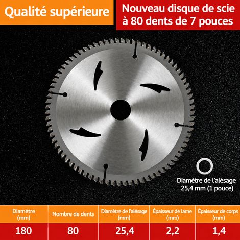 Lame de Scie Circulaire Bois 7 pouces 80 dents sans peinture modèle résistant aux clous 1 pièce 1 kg – Livraison gratuite
