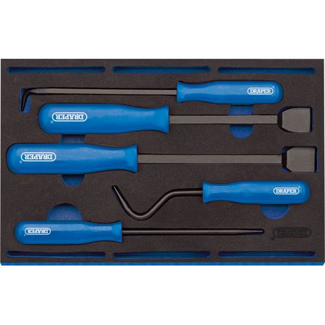 Draper Expert 5-Piece Scraper and Remover Set with EVA Insert Tray for Efficient Surface Cleaning and Detailing (1/5)