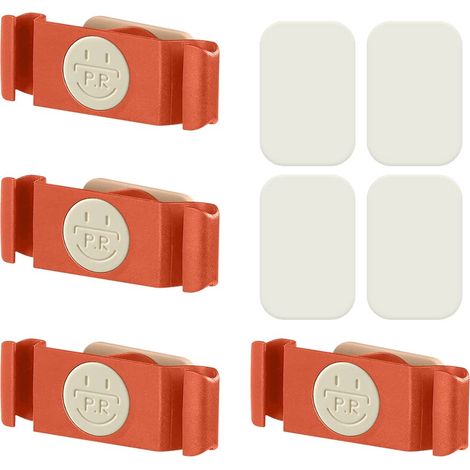4 Pièces Clips de Câble Organisateur de Bureau Rotatif pour Sécuriser les Câbles Câbles Adhésifs Propre et Soigné Orange-8.723.2cm (1/2)