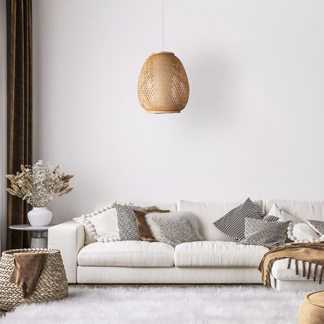 Paco Home Deckenlampe Bambus Hngeleuchte Boho Wohnzimmer Korblampe Hngend  Vintage E27 Natur (32cm), Pendelleuchte - Typ 4