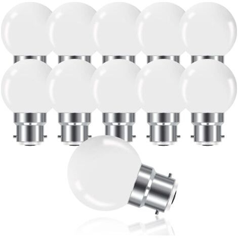 LaBlanc - Bombilla LED de bayoneta B22 de 3 W, minibombilla de bola de golf B22 G45, luz blanca cálida 3000 K, 280 LM, no regulable, paquete de 10 [Clase energética G]