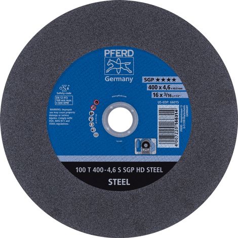 PFERD TOOLS Stationäre Trennscheibe T 400x4,6x40mm "hart" HD STEEL für Stahl 100m/s 10 Stk (1/5)
