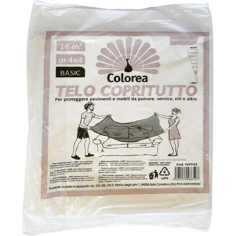 Telo Copritutto Multiuso Colorea 150 Gr Circa 60 Pezzi 4 X 4 Mt