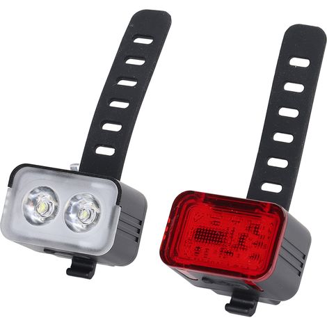 Éclairage vélo rechargeable, ensemble de feux de vélo étanches IPX6, pour une sécurité optimale lors des sorties nocturnes à vélo. Feu avant et feu arrière LED. (1/5)