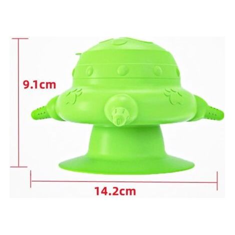 Puppy Feeder, Bionic Silicone Pet Milk Bowl with 4 Nipples and Suction Cup, Silicone Baby Bottle for Puppies, Kittens, Puppies, Breastfeeding (Green)