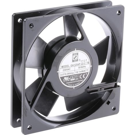 Ventilateur axial RS PRO 230 V c.a., 102m³/h, 120 x 120 x 25mm, 14W ( Prix pour 1 ) (1/3)