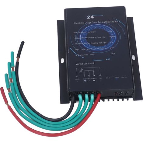 Régulateur hybride éolien charge automatique, boîtier aluminium, contrôleur générateur 1000W 24V pour système domestique (1/5)