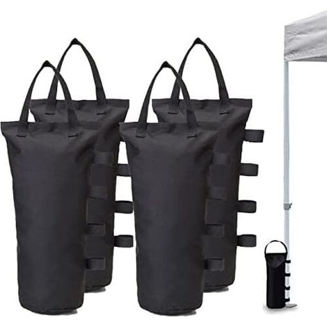4er-Pack Gewichtstaschen, Beingewichte für Pop-Up-Zelt, Pavillongewichte, Pavillongewichte, Gewichte für Pavillon, Terrassenschirm, Schwarz
