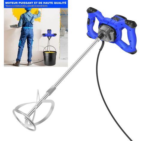 Miscelatore per edificio multiuso a velocità variabile, fissaggio M14, asta larga 120mm, fornito con spazzole e manuale.