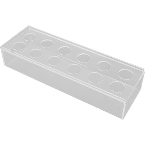 Vase rectangulaire long en acrylique transparent, trous multiples, élégant décoratif pour mariage, maison, table de salle à manger 30cm (1/5)