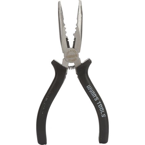 Extradünne, 15 cm lange, gebogene Spitzzange aus hochkohlenstoffhaltigem Stahl, vielseitige gebogene Rundzange (1/5)