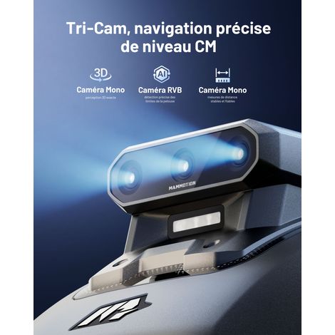 MAMMOTION YUKA Mini 2 800 Robot Tondeuse sans Fil Périmétrique, jusqu'à 800m², AI Traitement d’Image à Trois Caméras, Auto Cartographie Multi-Zones, DropMow — vue 2