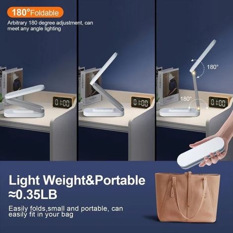 Lampe de bureau - Lampe de bureau à domicile et à piles, rechargeable, pliable et portable, bande LED pour lampe de bureau SANPIE (1/4)