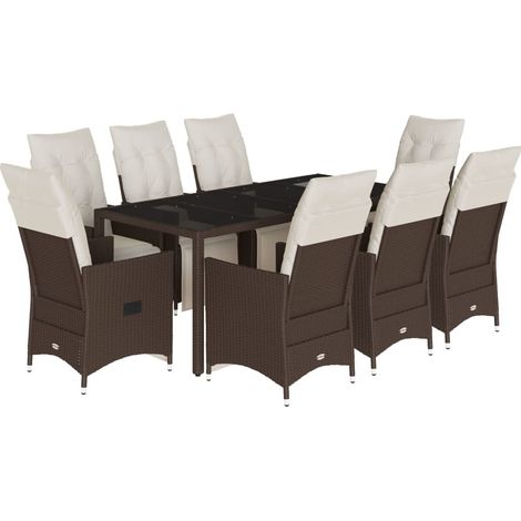 Maison Exclusive - Set de mesa y sillas jardín 9 piezas y cojines (1/5)