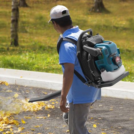 Soplador De Hojas A Gasolina 63 Cc – 6800 RPM, 2.7 KW, Mochila, Velocidad Ajustable Y Depósito De 1.8 L