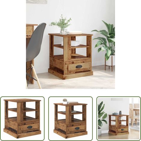 Altholz Nachttisch - Nachttisch mit Schubladen Altholz 50 x 50 x 60 cm Holzwerkstoff (1/5)