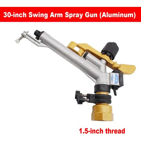 Pistolet d'arrosage à bras pivotant rotatif à 360° (1,5 pouce) - Arroseur horticole idéal pour les chantiers de construction, l'irrigation des terres agricoles et l'arrosage des légumes. (1/5)