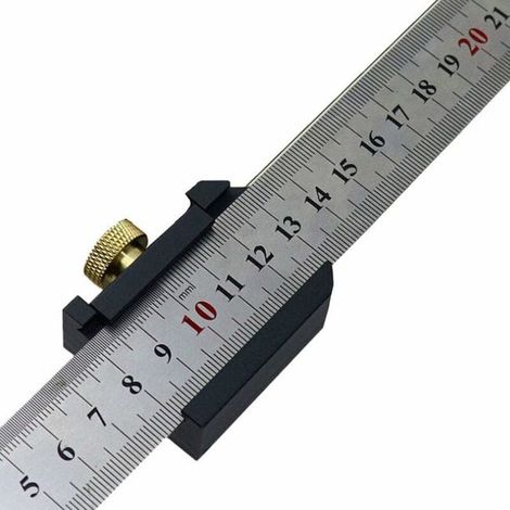 Règle métallique 30 cm, règle en acier inoxydable, bloc de positionnement, règle parallèle, gabarits à 45° et 90°, outils de menuiserie (1/4)