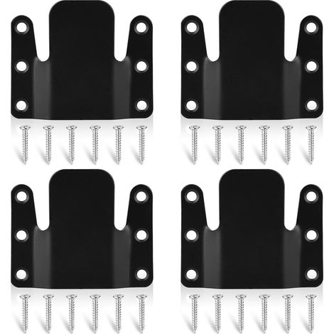 Lot de 4 connecteurs de canapé sectionnel avec 24 vis, clips de canapé sectionnel, connecteurs de meubles pour canapé, inclinable, chaise, chaise longue (noir) (1/5)