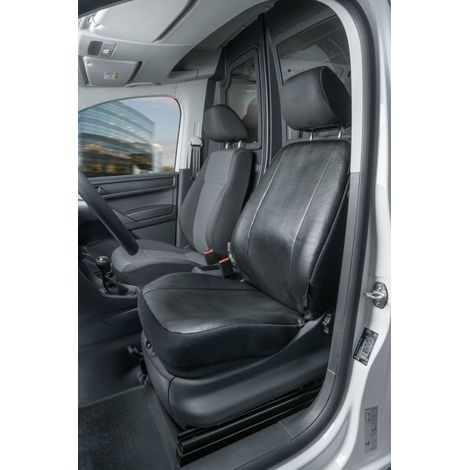 Housse de siège Transporter en simili cuir pour VW Caddy, siège avant simple (1/4)