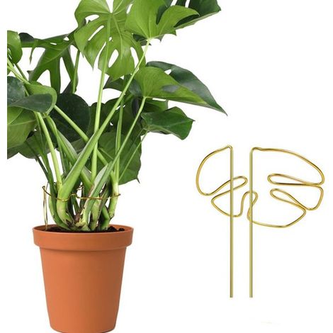 Support pour plantes - Support pour plantes d'intérieur - Support pour plantes d'extérieur - Support pour plantes en pot - 15 x 28 cm - Doré - Acier inoxydable (1/5)