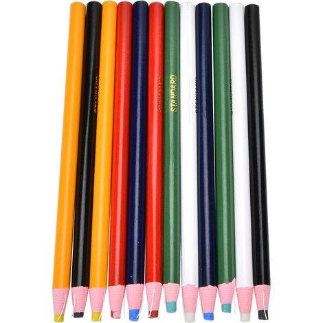 Lot de 12 crayons tailleurs repositionnables sans découpe pour tissu, couture et marquage (1/5)
