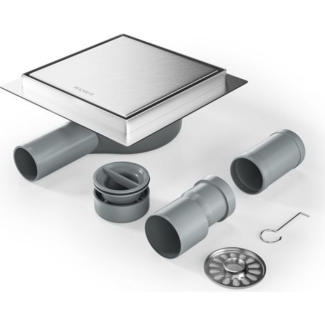 1 - Caniveau De Douche - Siphon Anti-odeurs - Acier Inoxydable 304 Et Grille 2 En 1 Pour Carrelage - Salle De Bain Cuisine Balcon - Argent - 15x15cm (1/5)