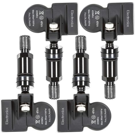 4 Reifendrucksensoren RDKS Sensoren Metallventil Schwarz für Ford Mondeo Snap-in 01.2013-10.2016 (1/5)