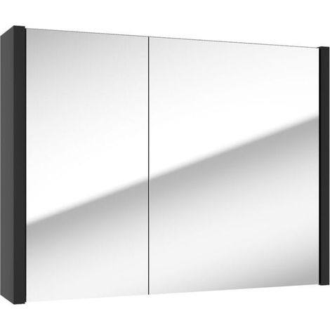 Swiss Aqua Technologies Spiegelschrank SAT Delano 80x60 cm Laminat schwarz (DELANOG80C)