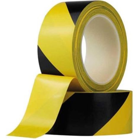 Perel Cinta de señalización 5 cm x 33 m, cinta de seguridad rojo amarillo, cinta adhesiva de PVC para suelo, resistente al desgaste, alta visibilidad, sin residuos, cinta de marcaje para taller y