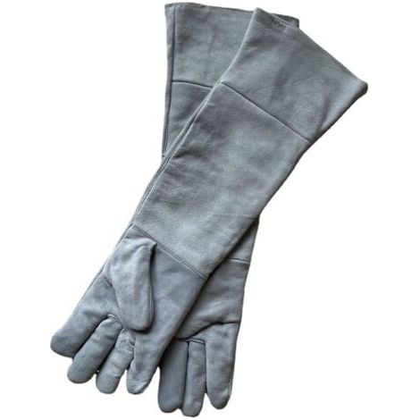 60cm cuir de vache allongé gants à double couche, anti - morsure anti - grippage protection de la main - d'œuvre (1/4)