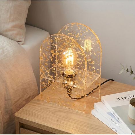 Lampe de Table Créative en acrylique avec feuille d'or design (1/5)