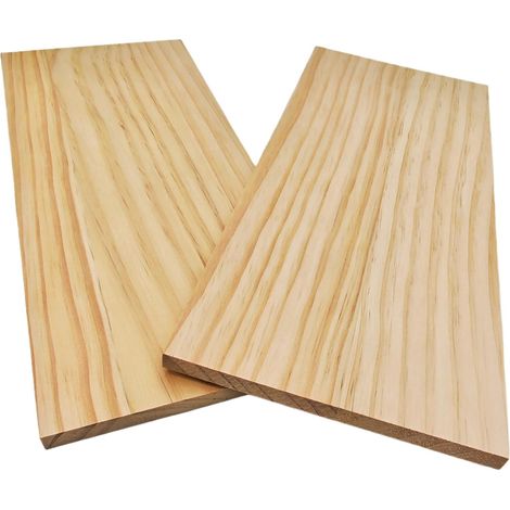 Lot de 2 planches de bois rectangulaires en bois brut pour travaux manuels, 35 x 15 x 1 cm, blocs de bois vierges pour sculpter, peindre et brûler (1/5)