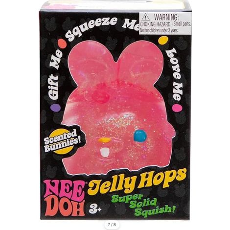 Lapin à paillettes NeeDoh Jelly Hops - Rose (1/4)