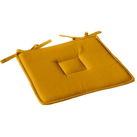 Galette de Chaise Uni "Panama" 40x40cm Moutarde