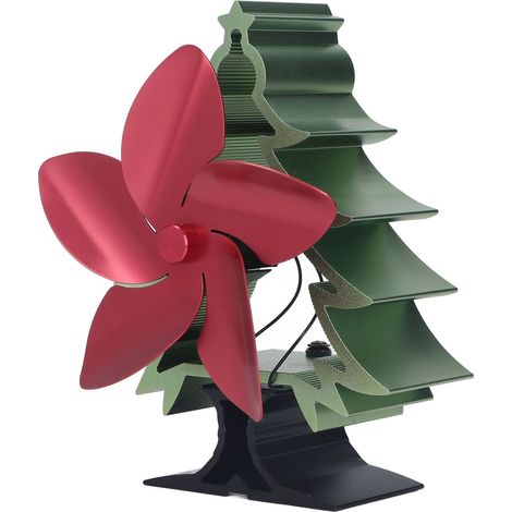 5-flügeliger Kaminventilator mit einstellbarer Geschwindigkeit, kein Stromanschluss erforderlich, Weihnachtsbaumform, für Holzöfen, leise und energieeffizient. (1/5)