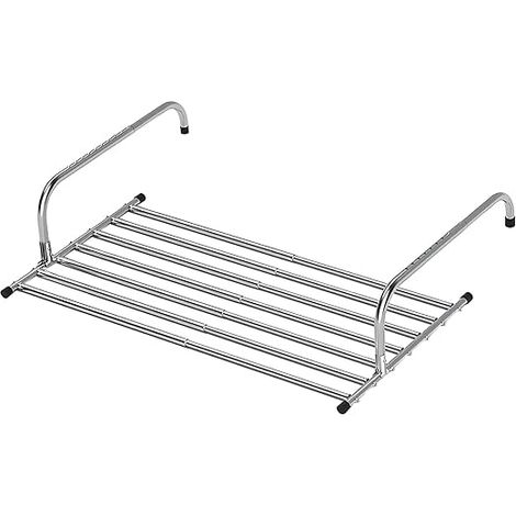 Etendoir Mural Extensible, Porte-linge suspendu Rack de séchage mural domestique rétractable Porte-vêtements pliant en acier inoxydable, 68-120cm (1/2)