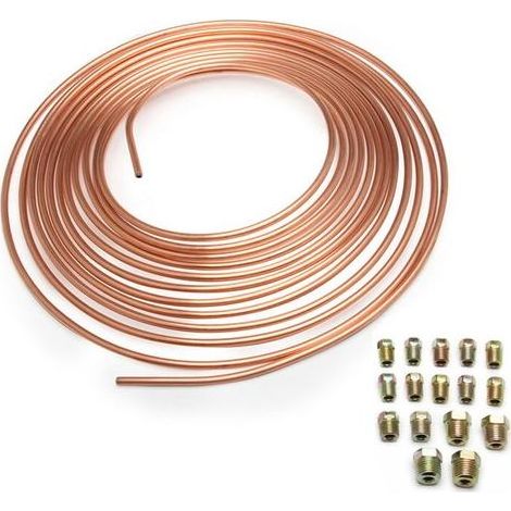 Bobine de tuyau de frein en cuivre-nickel et kit de montage 3/16 OD 25 pi rouleau de bobine (1/5)