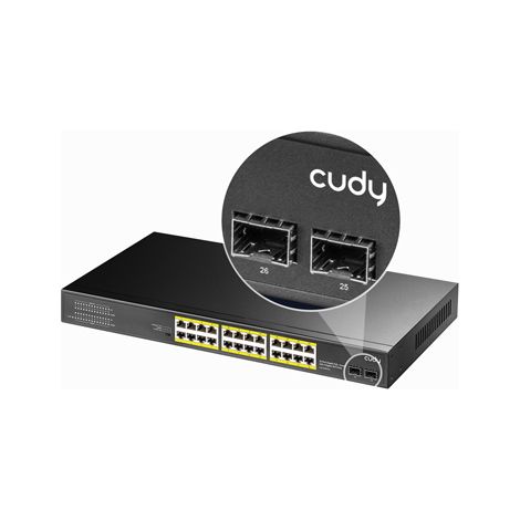 Cudy GS1028PS2 switch di rete Gigabit Ethernet (10/100/1000) Supporto Power over Ethernet (PoE) Nero (1/5)