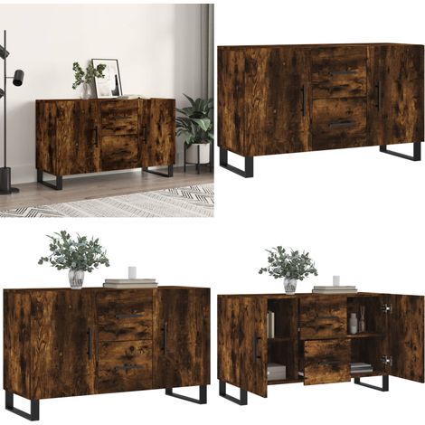 Sideboard Räuchereiche 100x36x60 cm Holzwerkstoff - Schreibtisch - Wohnzimmermöbel - Sideboard - Regal - Holzmöbel - Home & Living (1/5)