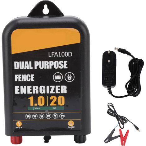 Chargeur de clôture électrique 20km 1J, pratique, faible impédance, AC DC 100‑240V (1/5)