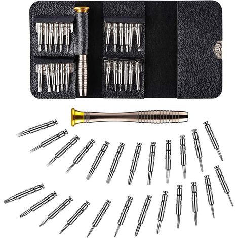 Kit di cacciaviti di precisione, kit di cacciaviti Torx mini 25 in 1, chiavi a brugola, strumenti di riparazione per iPhone, laptop, orologi, gioielli, giocattoli, occhiali