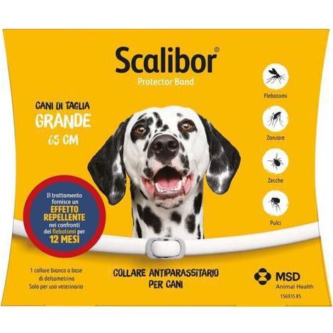 Collier anti-puces et tiques Scalibor pour chiens et chats - Modèle italien pour grands chiens (65 cm) (1/4)