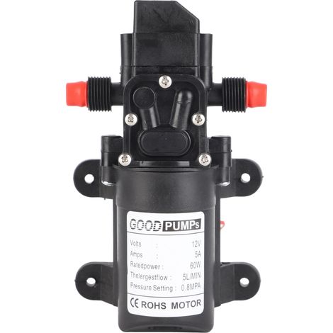 Pompe à eau 12 V CC haute pression 116 psi à amorçage automatique pour caravanes, camping et bateaux (1/5)