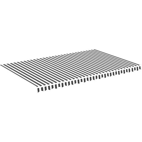 Tessuto di Ricambio per Tenda da Sole Antracite e Bianco 5x3 m (1/4)