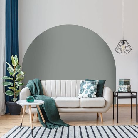 Autocollant Lit Tête de Lit Arche Stickers Muraux Papier Peint Demi Cercle pour Décoration Salon et Chambre L58 x H100 cm Gris (1/5)