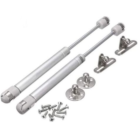 Vérins à gaz 80N pour meuble – Lot de 2 – Longueur 26,3 cm – Installation facile – Pour portes en bois et aluminium (1/5)