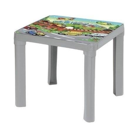 Mesa de plástico gris pastel